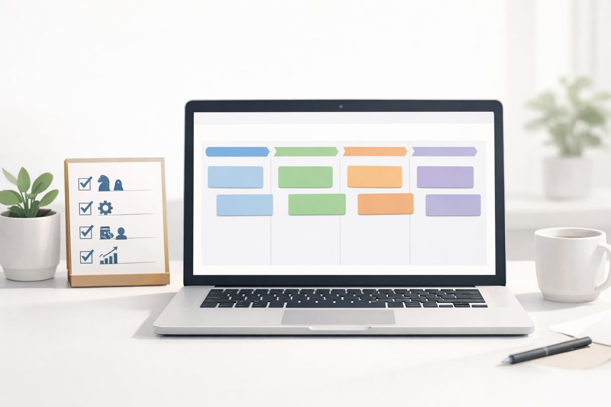 Clean CRM pipeline setup supported by a structured checklist for strategy, implementation, and training