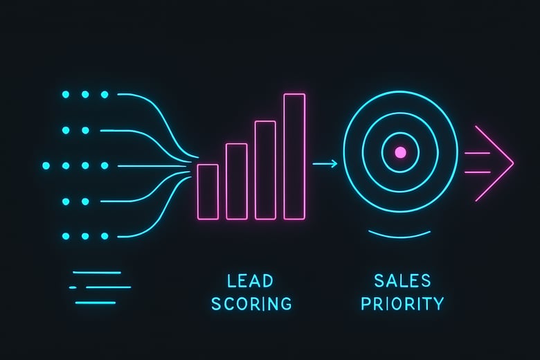 Intent signals highlighting attention, lead scoring structuring priority, and ABM focusing effort at account level.