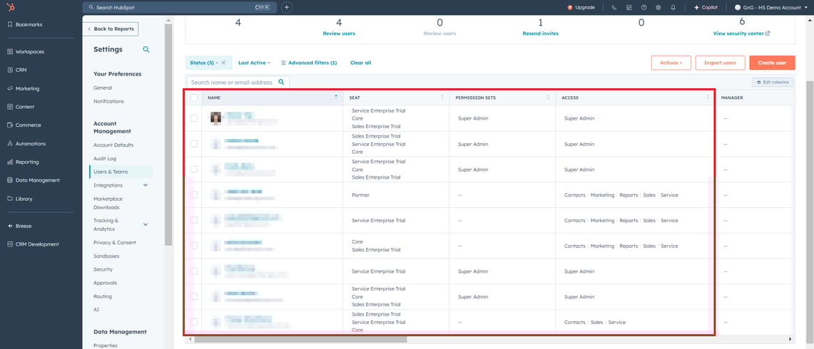 Review and Edit Users and Teams Permission Levels